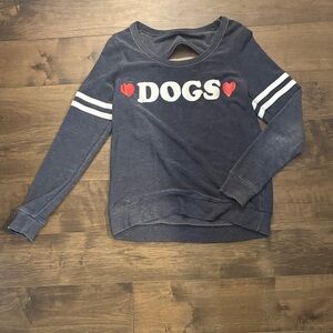 Chaser Navy Dog Sweatshirt with Heart Accents